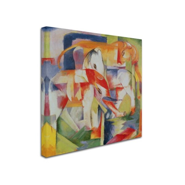 Franz Marc 'Elephant Horse And Cow 1914' Canvas Art,18x18